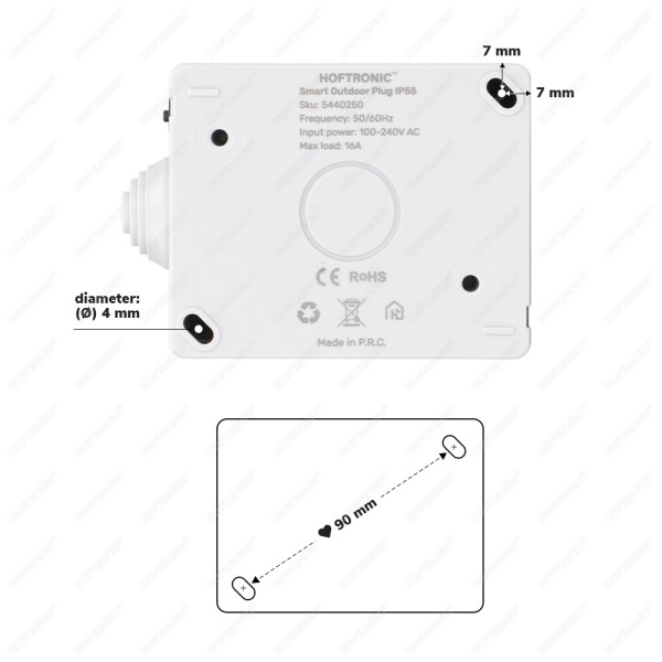 Hoftronic slim buitenstopcontact ip55 voor binnen 8