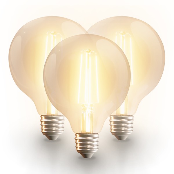 Hoftronic smart 3x smart e27 led filament lamp g95