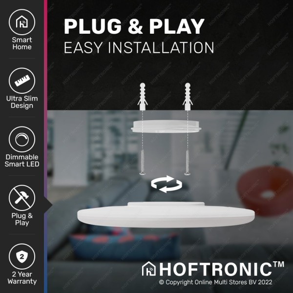 Hoftronic smart led plafondlamp rgbww wifi en blue 23