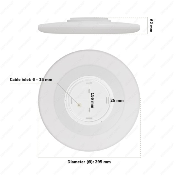 Hoftronic smart led plafondlamp rgbww wifi en blue 26