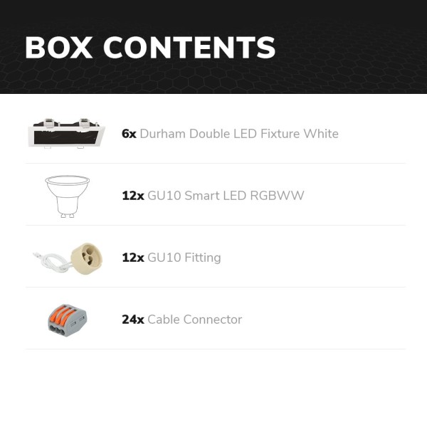 Hoftronic smart set van 6 durham inbouwspots dubbe 5