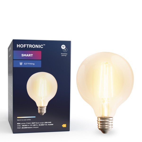 Hoftronic smart smart e27 led filament lamp g125 w 1