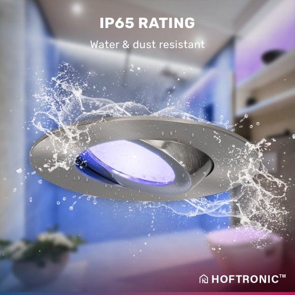 Hoftronic smart smart led inbouwspot napels rvs 8 5