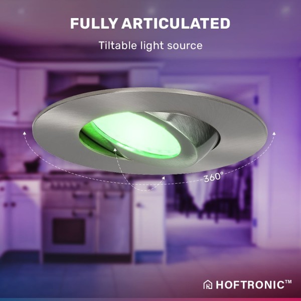 Hoftronic smart smart led inbouwspot napels rvs 8 7