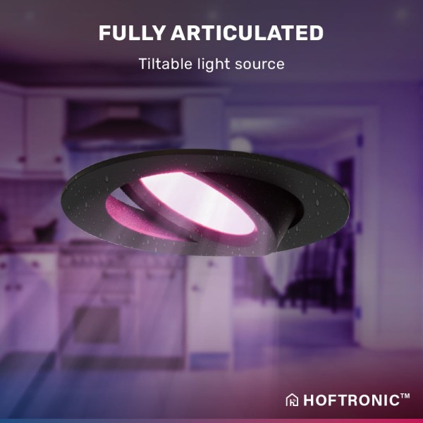 Hoftronic smart smart led inbouwspot rome zwart 6 5