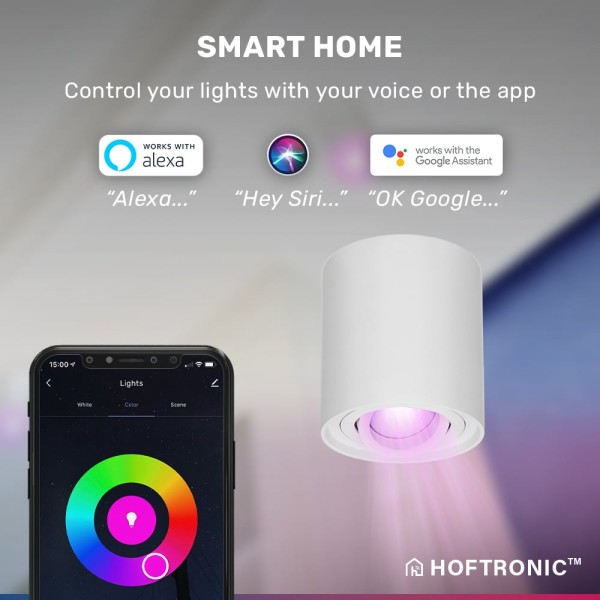 Hoftronic smart smart wifi led opbouwspot plafond 9