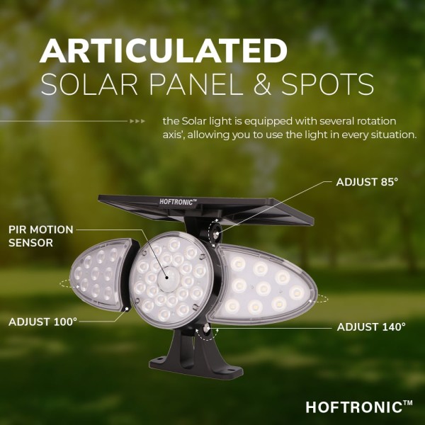 Hoftronic solar led wandlamp fulco 3000k warm wit 6