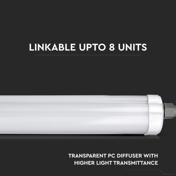 Ip65 led tl armatuur 120 cm 36w 4320lm 6500k koppe 8