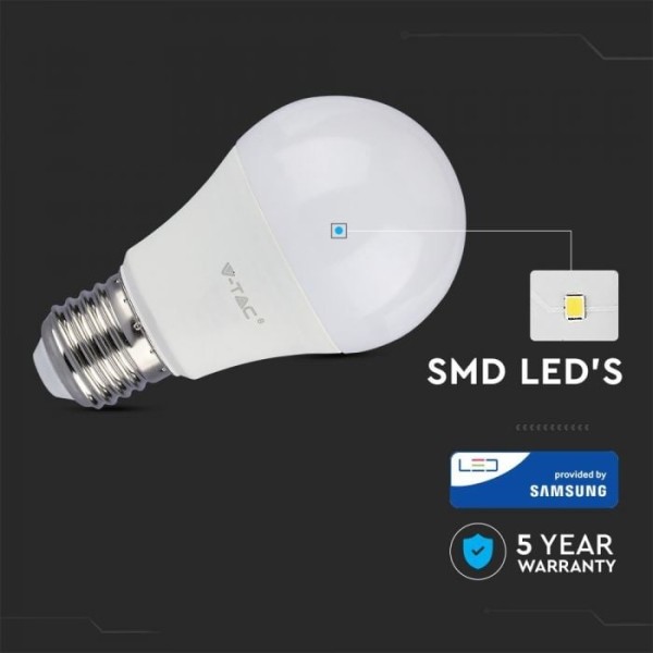 V tac e27 led lamp 11 watt a60 samsung 6400k verva 3