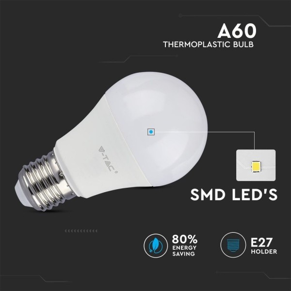 V tac e27 led lamp 15 watt 2700k a65 vervangt 90 w 1