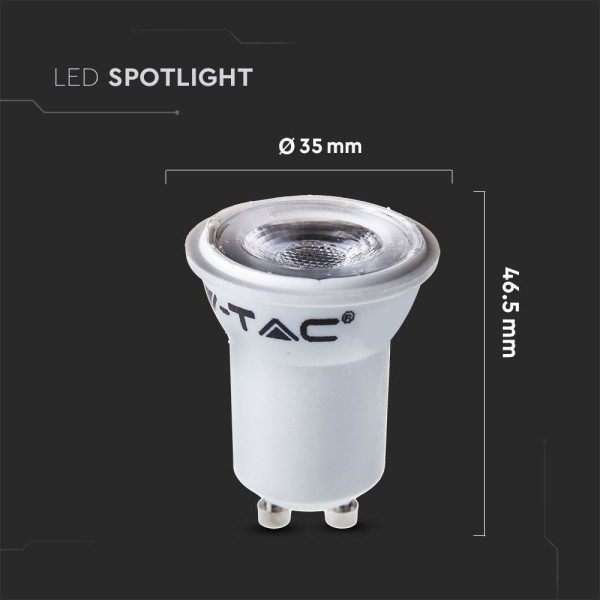 V tac gu10 led lamp 2 watt 6500k samsung chip verv 3