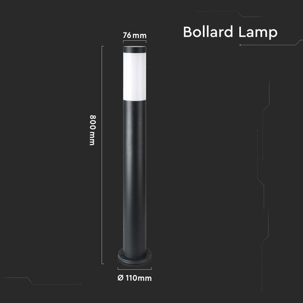 V tac led sokkellamp dally l zwart e27 fitting ip4 3