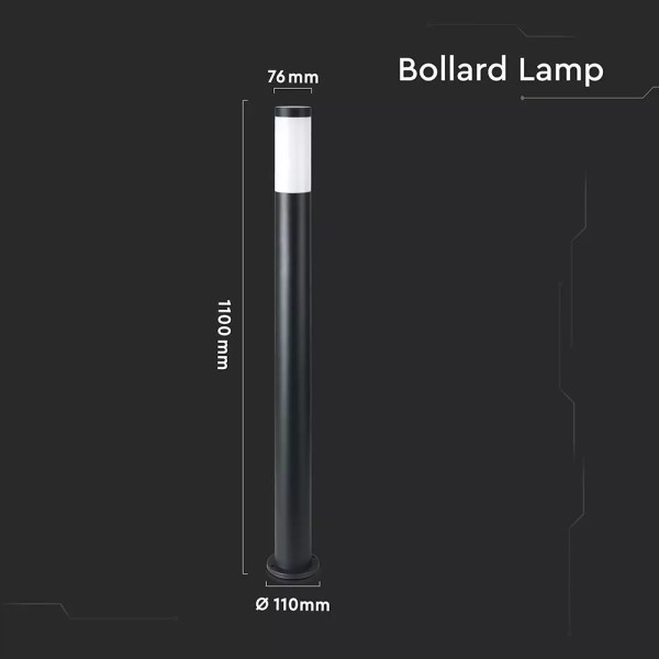 V tac led sokkellamp dally xl zwart e27 fitting ip 1