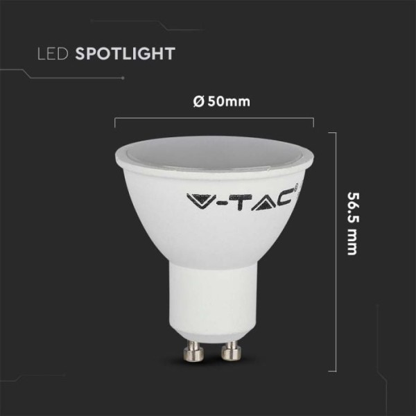 V tac set van 10 gu10 led lampen 45 watt 400 lumen 7