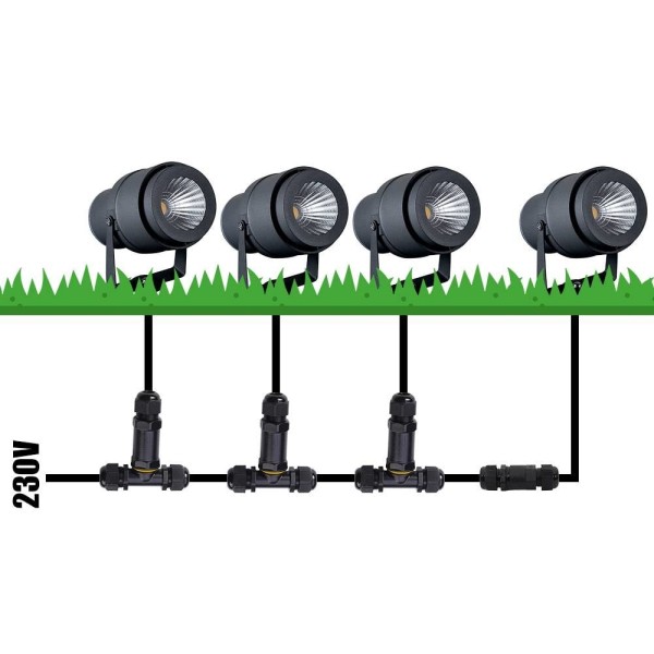 V tac set van 3 led aluminium prikspots 12 watt 72 8