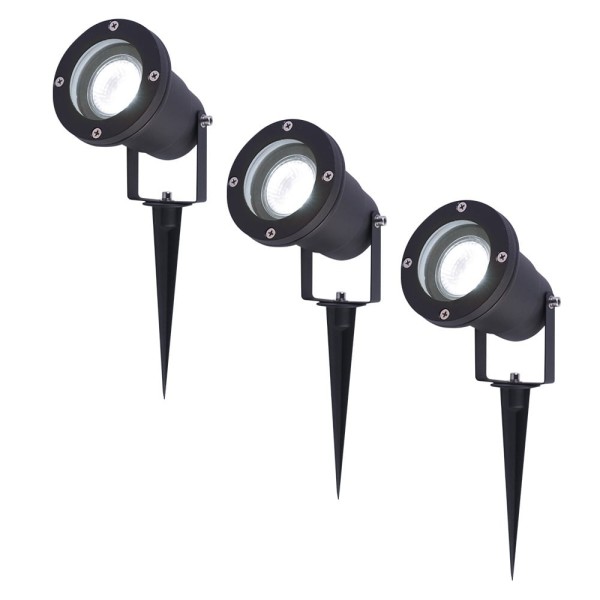 V tac set van 3 led prikspots 6000k daglicht wit k