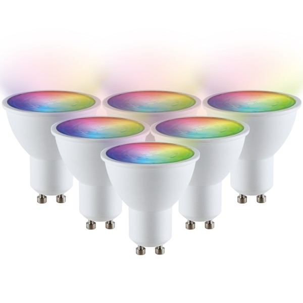 V tac set van 6 gu10 smart led rgbww wifi 45 watt