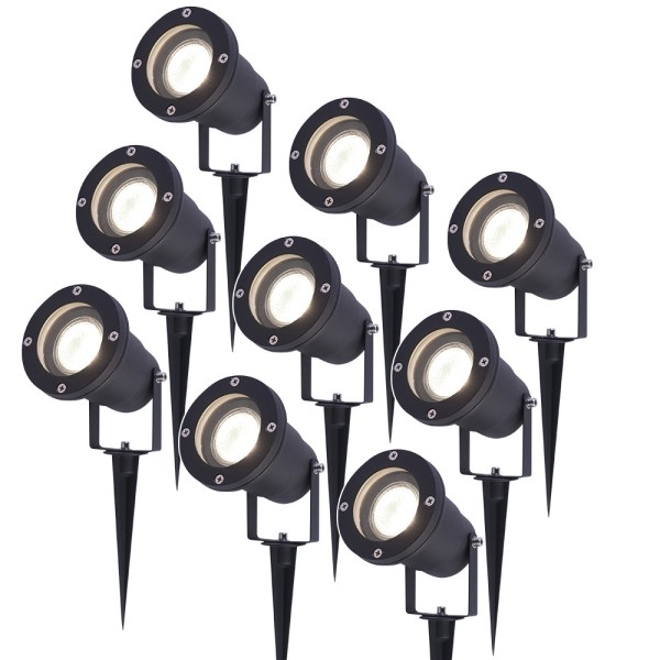 V tac set van 9 led prikspots 4000k neutraal wit k