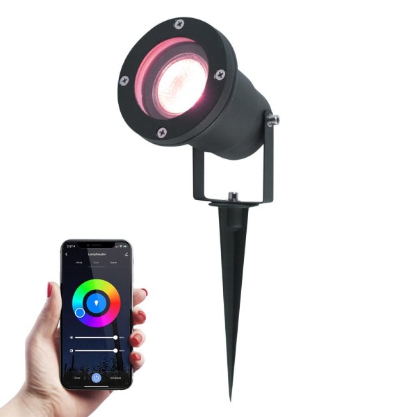 V tac smart led prikspot rgbww lichtkleuren kantel