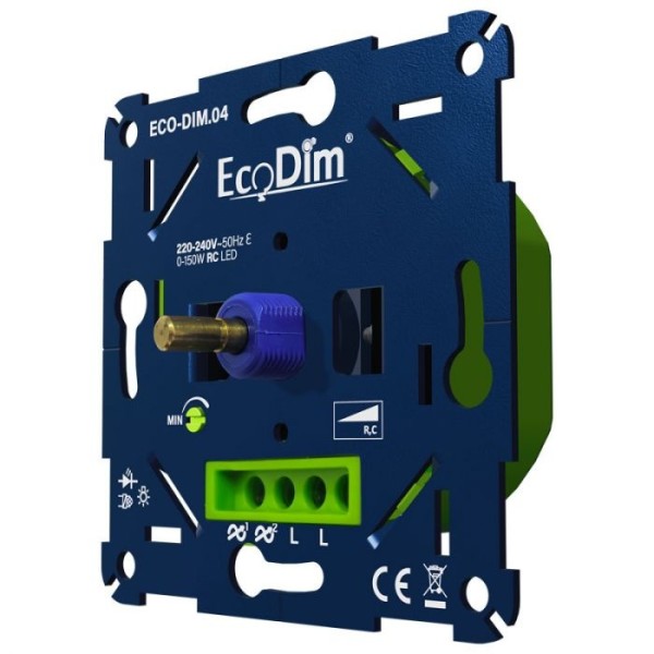 ecodim led dimmer 0 150 watt druk draaiknop fase a 1