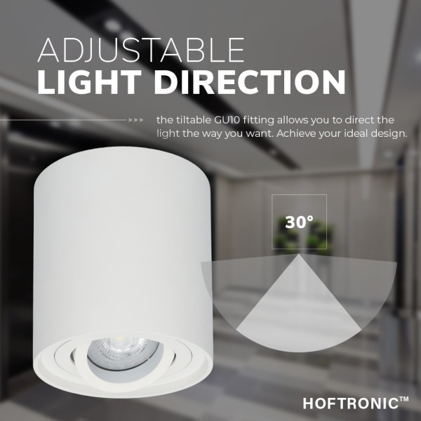 hoftronic 2x dimbare led opbouwspot plafond ray wi 4