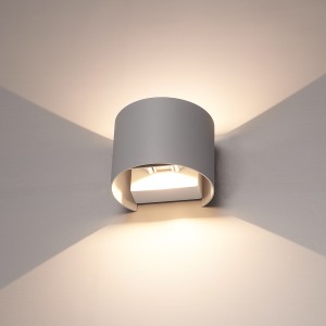 Hofronic Dimbare LED Wandlamp Denver grijs 6 Watt 3000K Up & Down light IP54