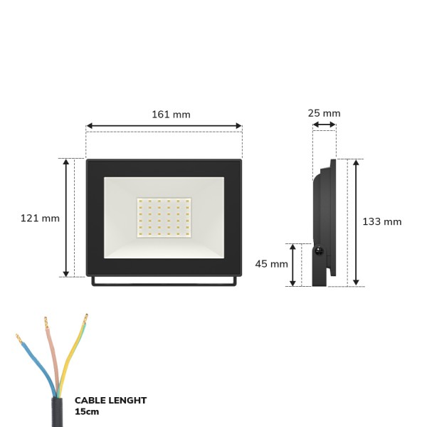 hoftronic lumos led breedstraler 30w 2830lm 4000k 5