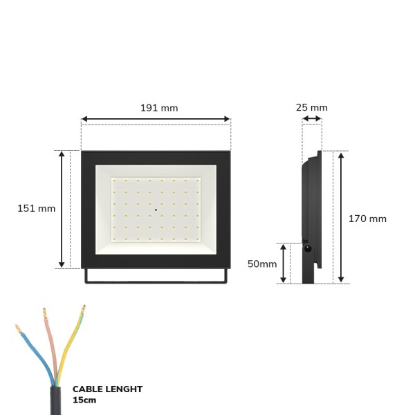 hoftronic lumos led breedstraler 50w 4770lm 6500k 5