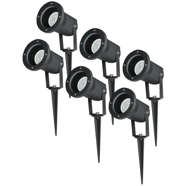 hoftronic set van 6 aluminium prikspots dimbaar 5