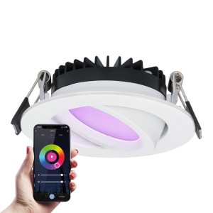 HOFTRONIC SMART Smart LED inbouwspot Rome – Wit – 6 Watt – WiFi & Bluetooth – RGBWW – IP44 – Dimbaar via app – Kantelbaar