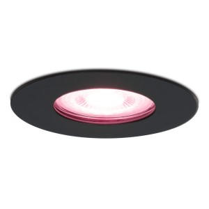 Hofronic Smart WiFi dimbare RGBWW LED inbouwspot Bari zwart GU10 5,5 Watt IP65 spuitwaterdicht