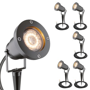 HOFTRONIC Sydney – 6x Prikspot XL – Aluminium – Zwart – IP65 waterdicht – Geschikt voor GU10 spot – 20 watt – 3 jaar garantie