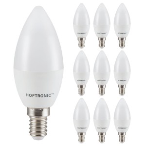 HOFTRONIC 10x E14 LED Lamp – 2,9 Watt 250 lumen – 4000K neutraal wit licht – Kleine fitting – Vervangt 35 Watt – C37 kaarslamp