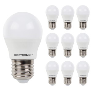 HOFTRONIC 10x E27 LED Lamp – 2,9 Watt 250 lumen – 6500K daglicht wit licht – Grote fitting – Vervangt 35 Watt – G45 vorm