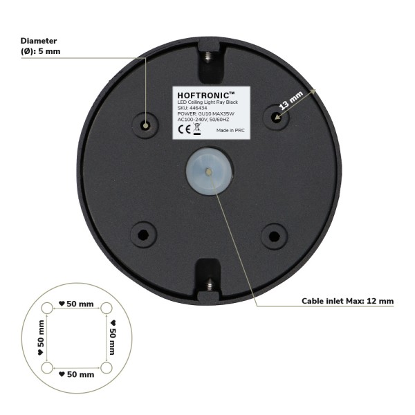 hoftronic 2x dimbare led opbouwspot plafond ray zw 7