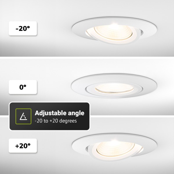 hoftronic 3x lugo led inbouwspots wit dimbaar 5 wa 3