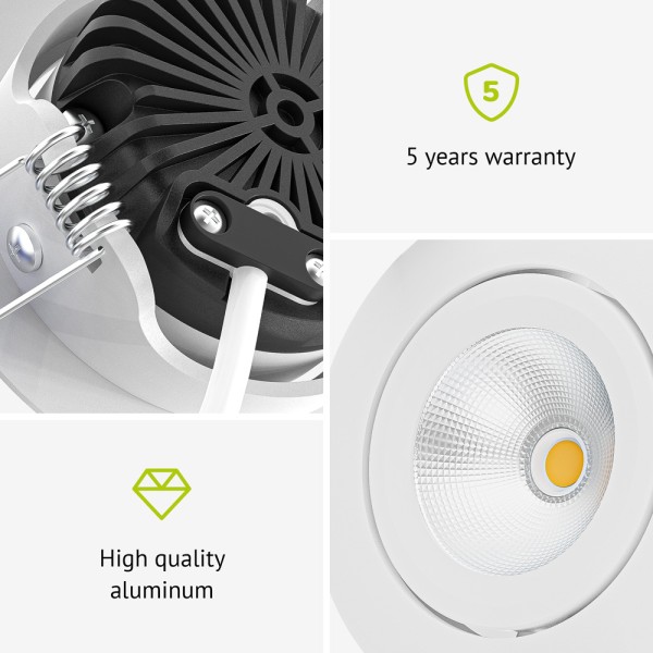 hoftronic 3x lugo led inbouwspots wit dimbaar 5 wa 5