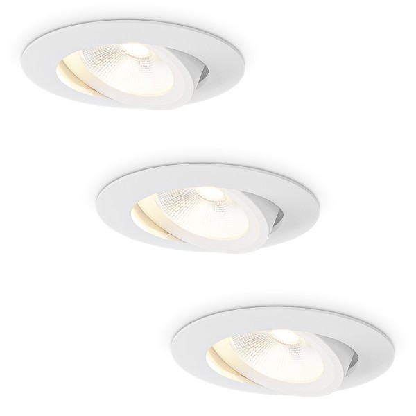 hoftronic 3x lugo led inbouwspots wit dimbaar 5 wa