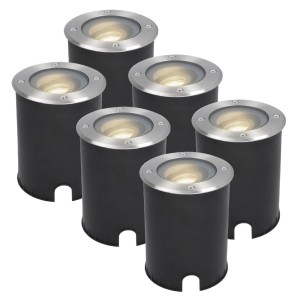 HOFTRONIC 6x Lilly dimbare LED Grondspot – Kantelbaar – Overrijdbaar – Rond – RVS – 4000K – 5 Watt – IP67 waterdicht – 3 jaar garantie