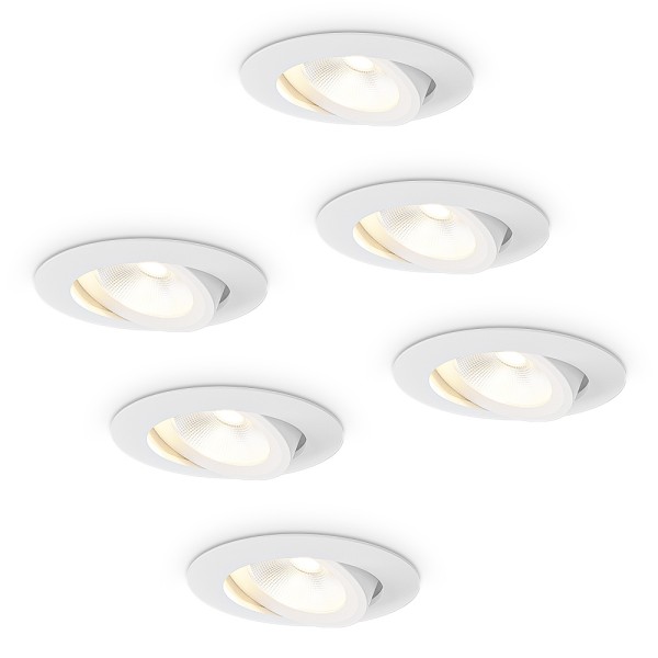 hoftronic 6x lugo led inbouwspots wit dimbaar 5 wa