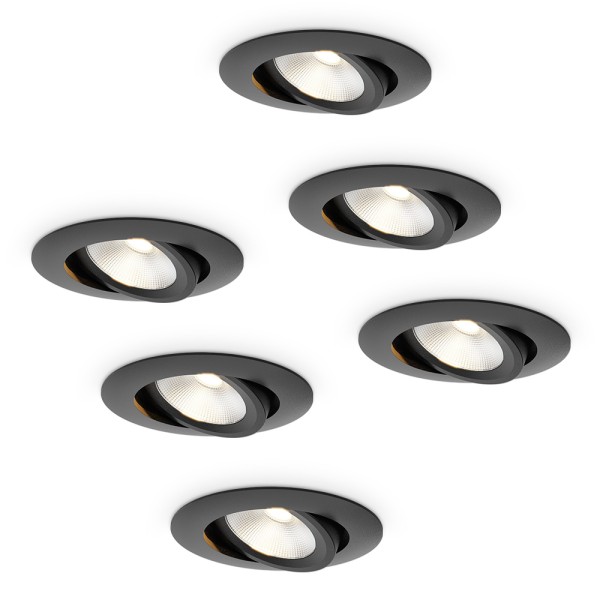 hoftronic 6x lugo led inbouwspots zwart dimbaar 5