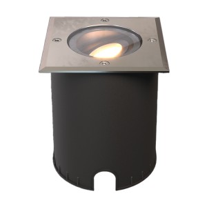 HOFTRONIC Cody LED Grondspot RVS – GU10 4,5 Watt 345 lumen dimbaar – 2700K warm wit – Kantelbaar – Overrijdbaar – Vierkant – IP67 waterdicht