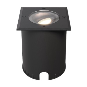 HOFTRONIC Cody LED Grondspot Zwart – GU10 4,5 Watt 345 lumen dimbaar – 4000K neutraal wit – Kantelbaar – Overrijdbaar – Vierkant – IP67 waterdicht