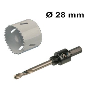 HOFTRONIC Gatenzaag set  28 mm Bi-Metaal + adapter met centreerboor