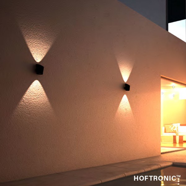 hoftronic led wandlamp cursa zwart up down 6 watt 2