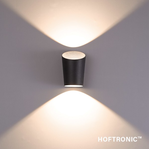 hoftronic led wandlamp cursa zwart up down 6 watt 3