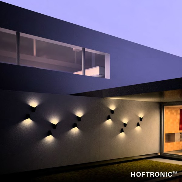 hoftronic led wandlamp tria zwart 7 watt 3000k ip5 3