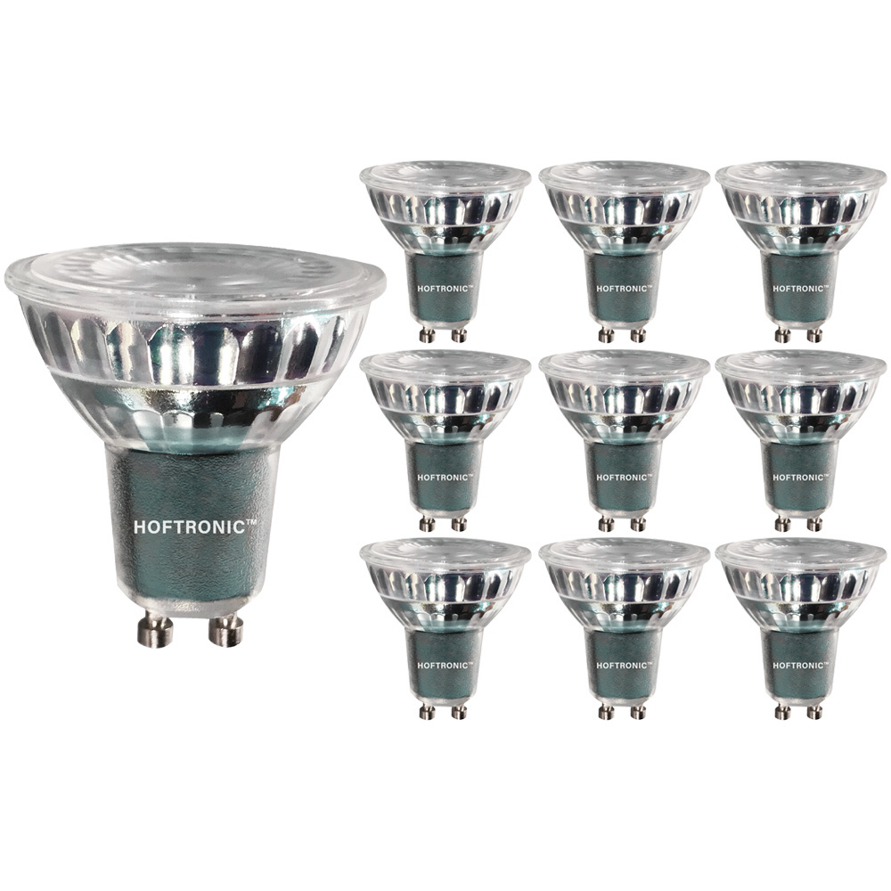 HOFTRONIC Set van 10 GU10 LED spots 5 Watt Dimbaar 4000K neutraal wit (vervangt 50W)