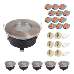 HOFTRONIC Set van 6 Vista LED inbouwspots – Spot armatuur – GU10 fitting – IP44 waterdicht – LED inbouwspot badkamer en keuken – Grijs