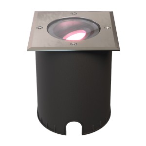 HOFTRONIC SMART Cody Smart Grondspot RVS – GU10 5,5 Watt 345 lumen – RGB + WW – Wifi + BLE – Kantelbaar – Overrijdbaar – Vierkant – IP67 waterdicht